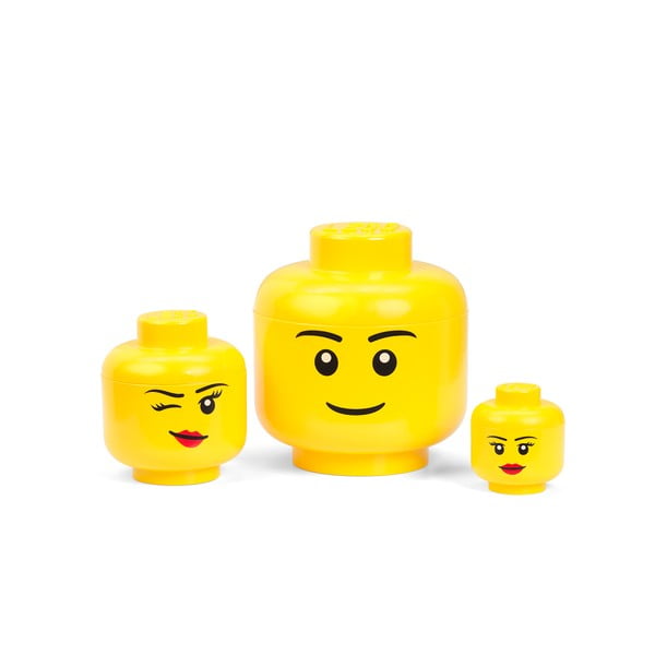 Žlutý úložný box ve tvaru hlavy LEGO® Winky, ⌀ 16,3 cm-image-2