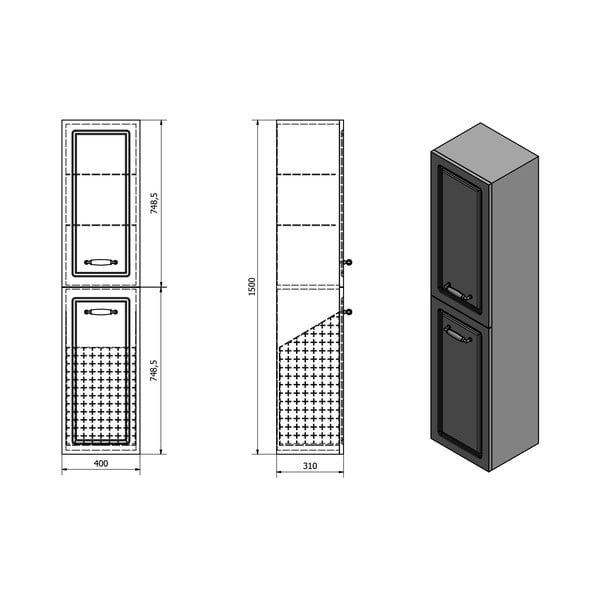 Bílá koupelnová skříňka 40x150 cm Favolo – Sapho-image-4