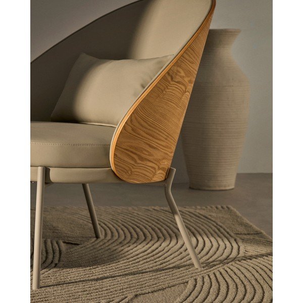Béžové žinylkové křeslo Eamy – Kave Home-image-1