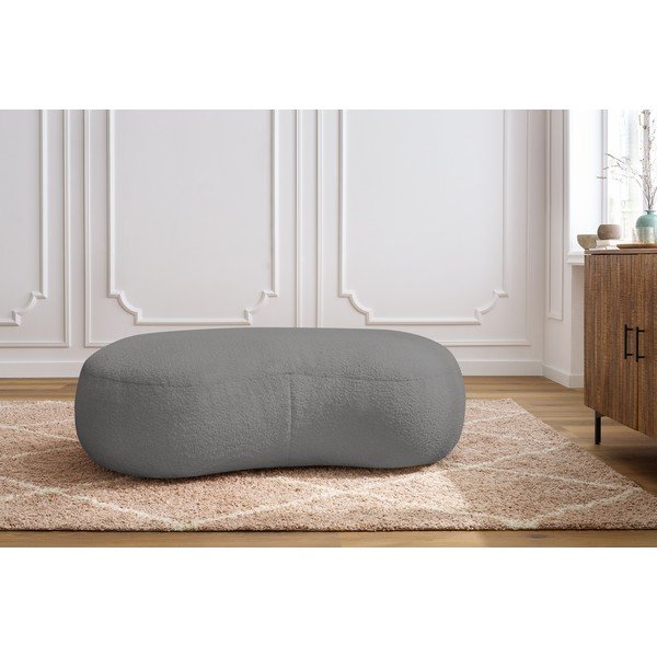 Světle šedá podnožka z textilie bouclé Saint-Germain – Bobochic Paris-image-1