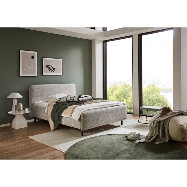 Béžová čalouněná dvoulůžková postel bez roštu 140x200 cm Primo – Meise Möbel-image-1