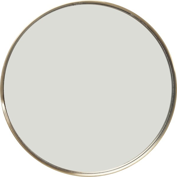 Kulaté nástěnné zrcadlo s rámem v mosazné barvě Kare Design Curve, Ø 60 cm