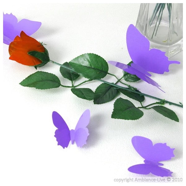 Sada 12 fialových samolepek Ambiance Butterflies-image-3