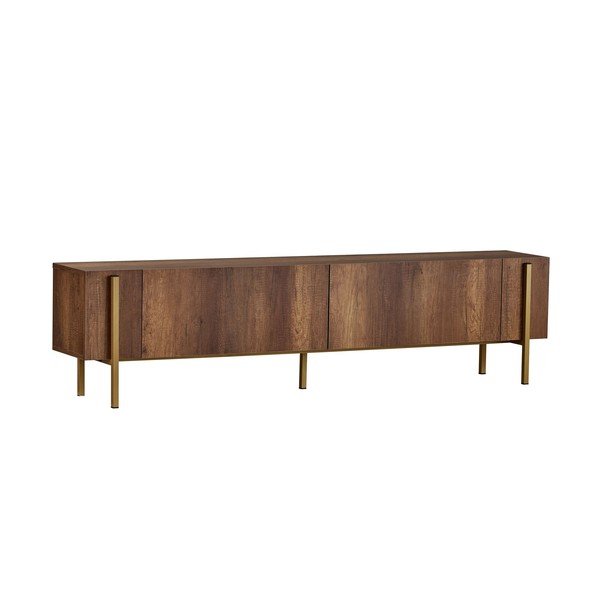 TV stolek v dekoru ořechu v tmavě přírodní barvě 180x45x30 cm Nexus – Kalune Design
