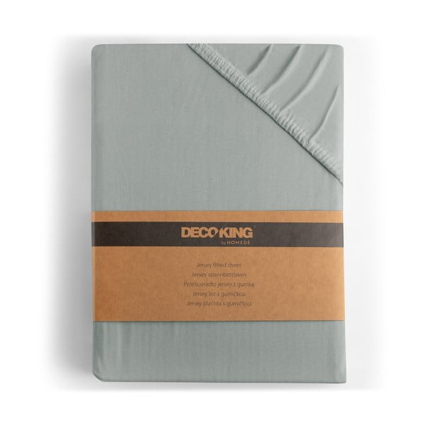 Světle šedé napínací prostěradlo jersey 240x220 cm Amber – Restilo-image-4