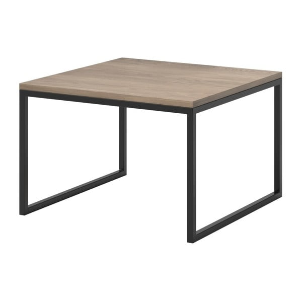 Konferenční stolek s deskou z dubového dřeva s černým podnožím MESONICA Eco, 60 x 60 cm