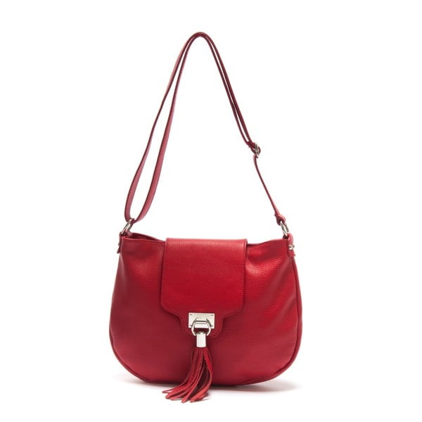 Červená kožená kabelka Isabella Rhea Laurus