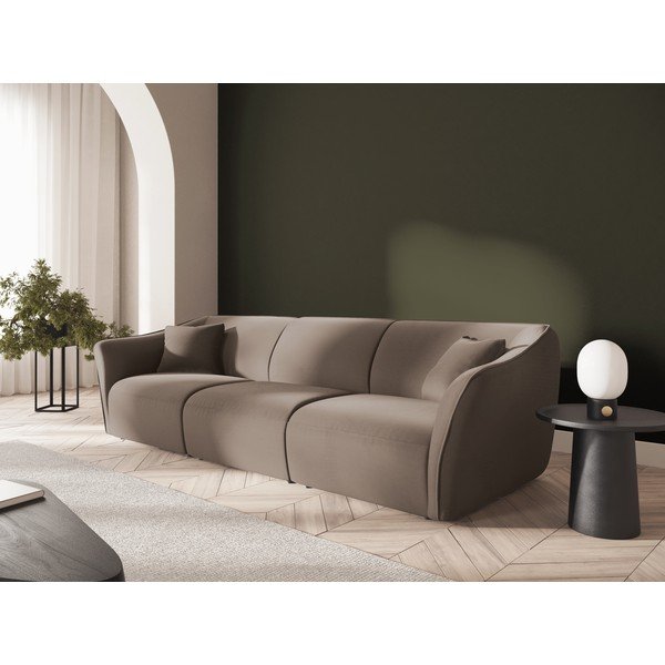 Hnědá sametová pohovka 292 cm Tokyo – Cosmopolitan Design-image-1