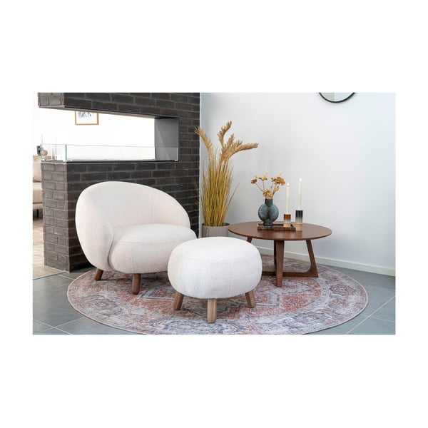 Krémové křeslo s podnožkou Savona – House Nordic-image-1