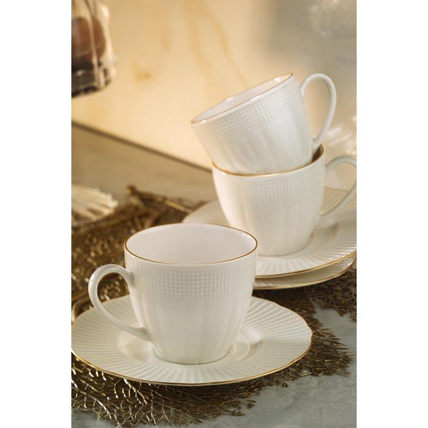 Sada 6 porcelánových šálků na kávu s podšálkem Kutahya Café, 200 ml-image-1
