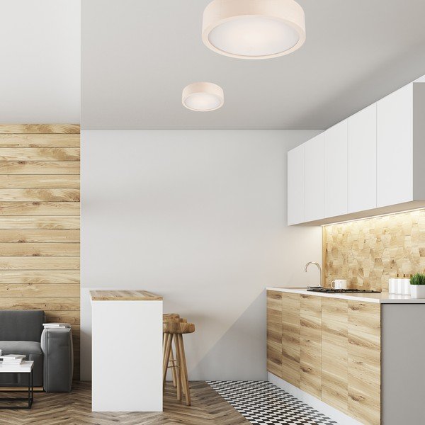 Bílé stropní svítidlo se skleněným stínidlem ø 27 cm Eveline – LAMKUR-image-2