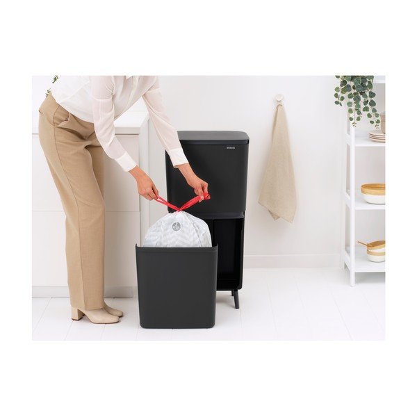 Tmavě šedý plastový odpadkový koš 20+25 l na tříděný odpad SortUp Recycle Hi – Brabantia-image-3