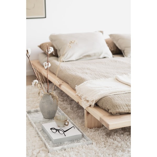 Černá dvoulůžková postel s roštem 140x200 cm Japan - Karup Design-image-1