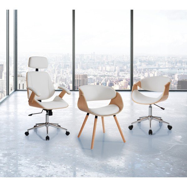 Bílá kancelářská židle z imitace kůže Visby – Tomasucci-image-1