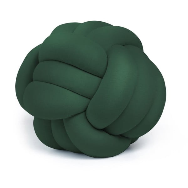 Tmavě zelený polštář Knot Decorative Cushion, ⌀ 45 cm