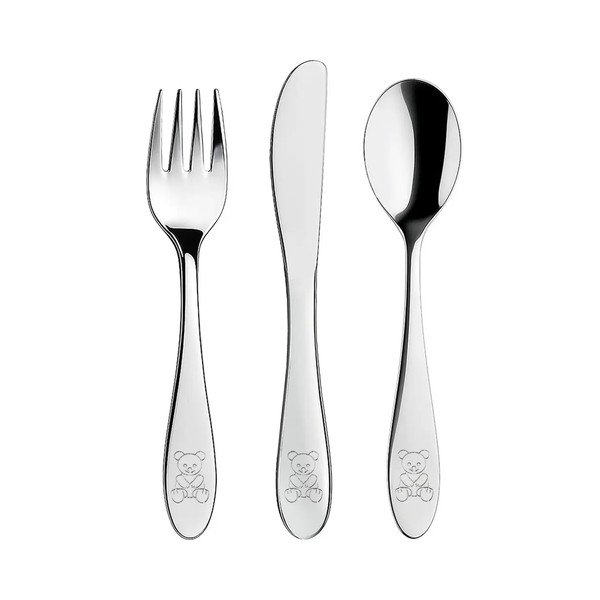 Nerezový dětský příbor ve stříbrné barvě 3 ks – Orion