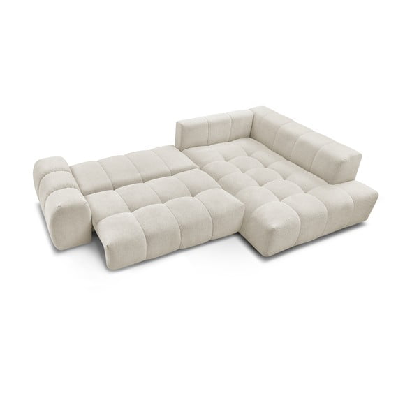 Bílá žinylková rozkládací/s úložným prostorem rohová pohovka (pravý roh/do L) Everest – Bobochic Paris-image-4