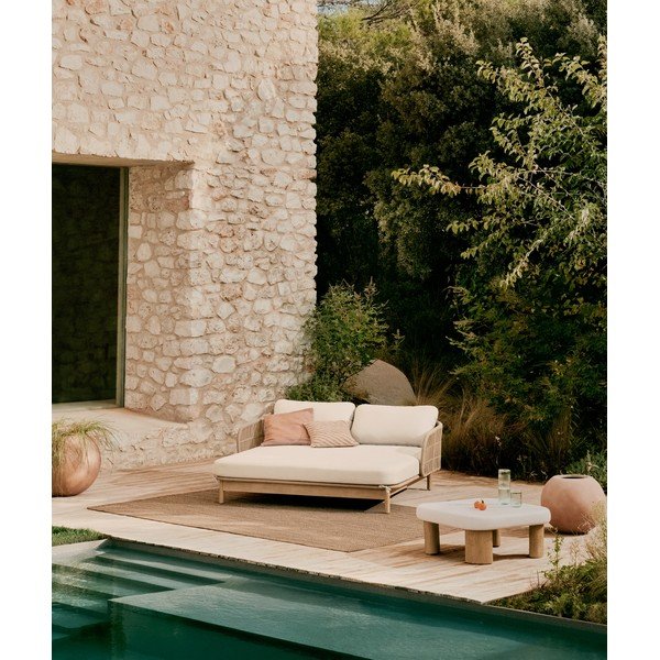 Zahradní konferenční stolek s betonovou deskou 80x80 cm Labra – Kave Home-image-1