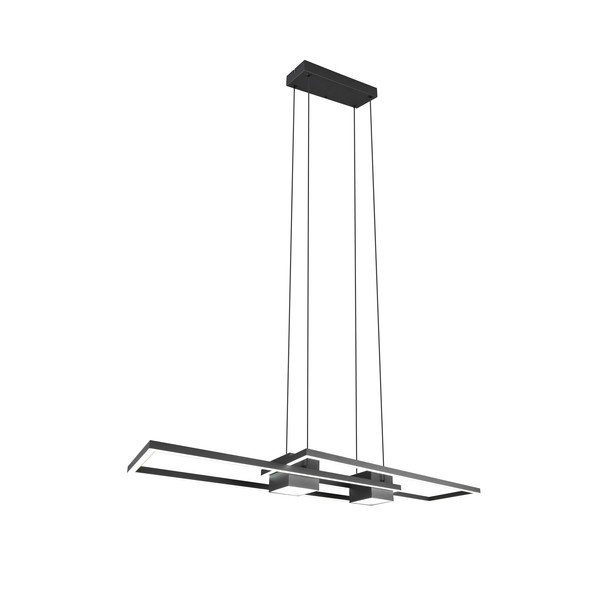 Matně černé LED stmívatelné závěsné svítidlo na dálkové ovládání Albany – Trio-image-2