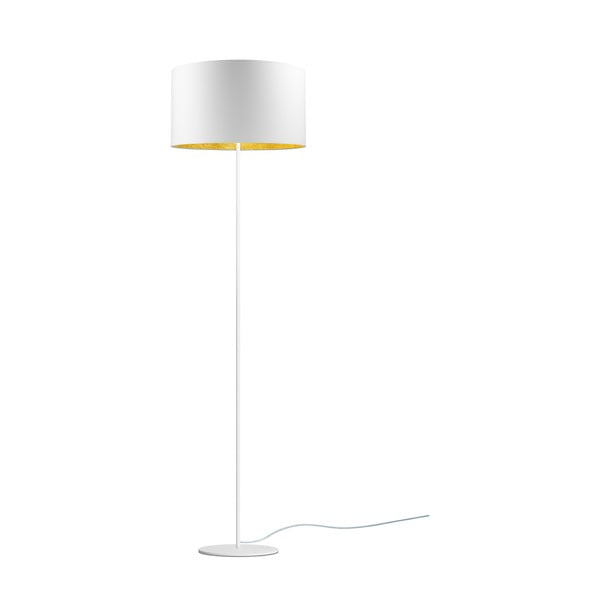 Bílá stojací lampa s detailem ve zlaté barvě Sotto Luce Mika, ⌀ 40 cm