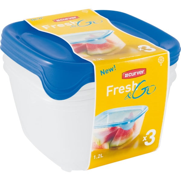 Sada 3 dóz na potraviny Curver Fresh&Go, 1,2 l