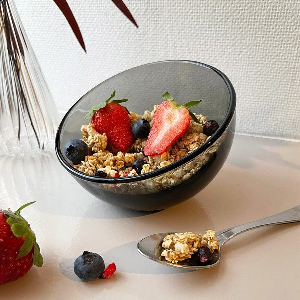 Antracitová skleněná mísa La Rochère Bubble-image-1