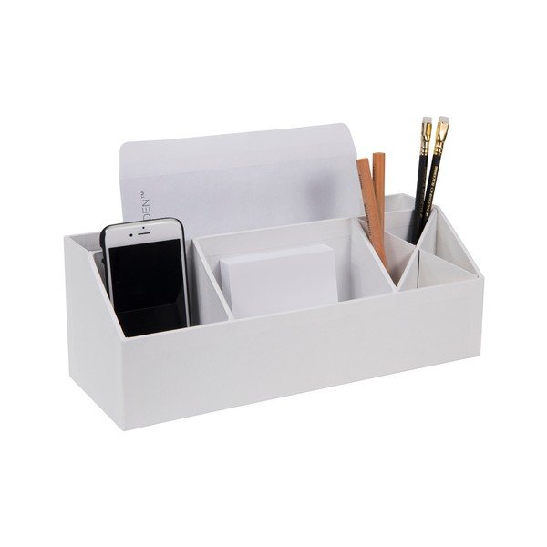 Bílý stolní organizér na psací pomůcky Bigso, 33,5 x 12,5 cm-image-2