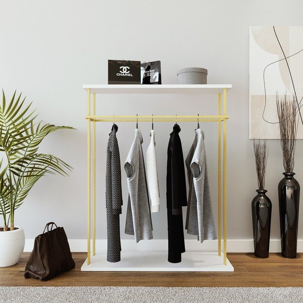 Bílý stojan na oblečení Wuppertal – Kalune Design-image-1