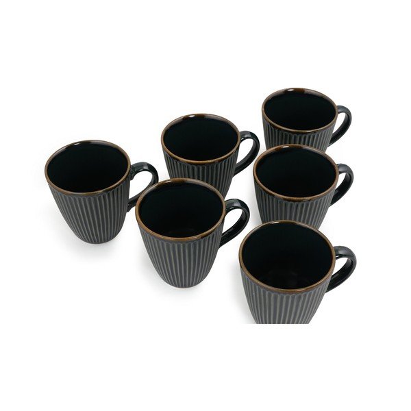 Tmavě zelené keramické hrnky v sadě 6 ks 0.3 l – Hermia-image-4