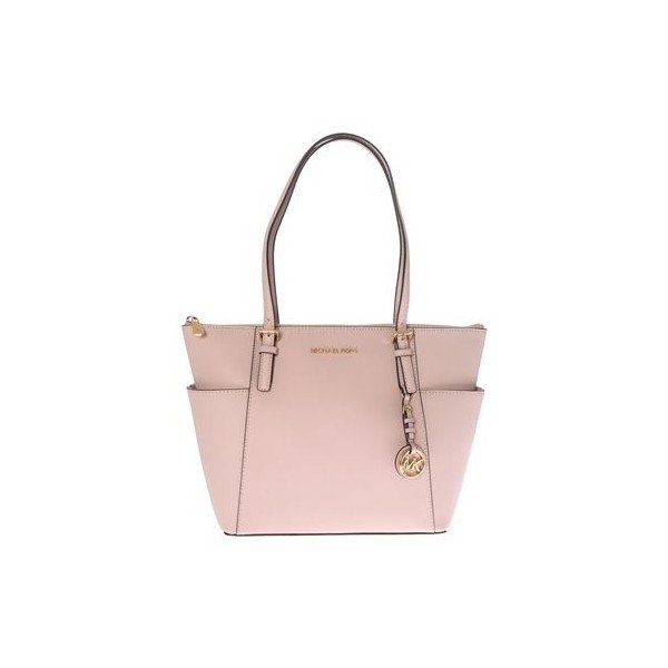 Světle růžová kožená kabelka Michael Kors Jet Set-image-1