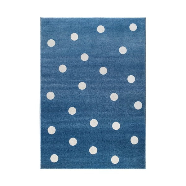 Modrý koberec s puntíky KICOTI Azure Dots, 300 x 400 cm