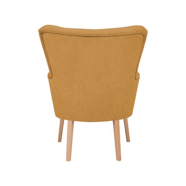 Žluté křeslo s područkami Micadoni Home Lamarta-image-3