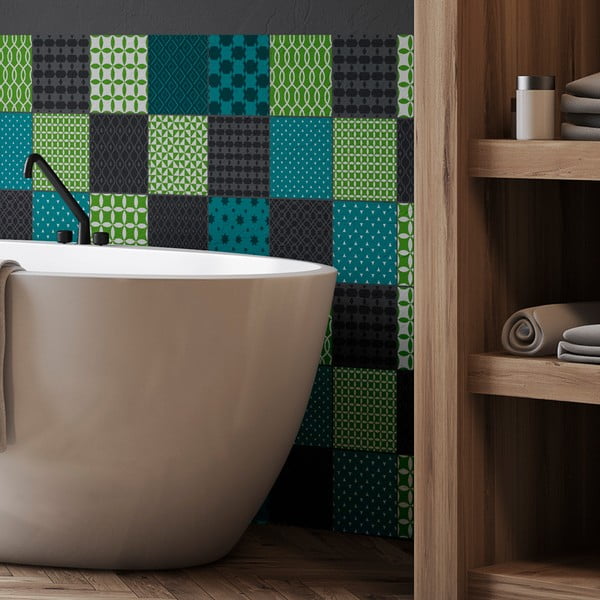 Sada 15 dekorativních samolepek na stěnu Ambiance Sofia, 15 x 15 cm-image-1