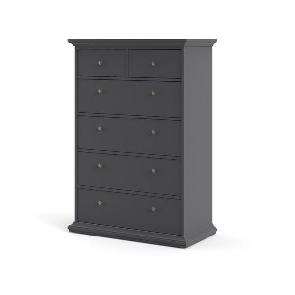 Šedá vysoká komoda 96x140 cm Paris – Tvilum-image-3