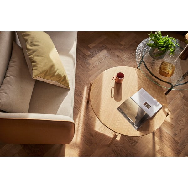 Černý kulatý konferenční stolek se skleněnou deskou ø 80 cm Orbit – Hübsch-image-1