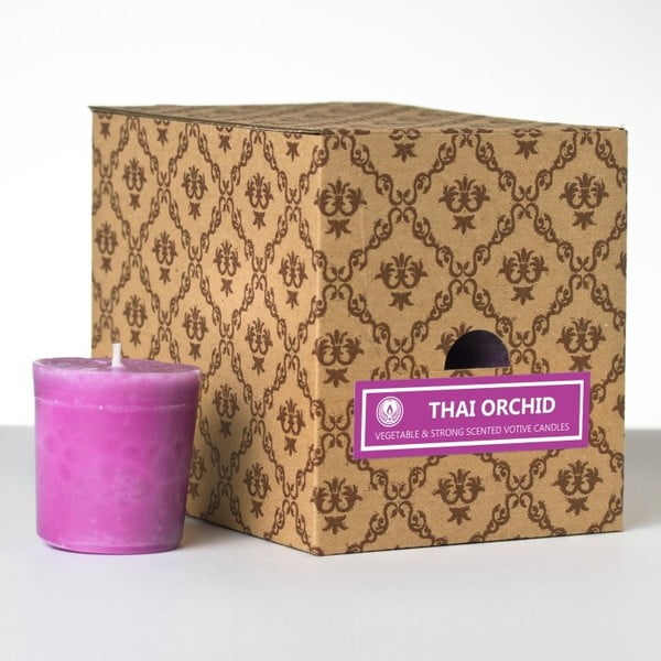 Sada 12 vonných svíček Thai Orchid, 15 hodin hoření