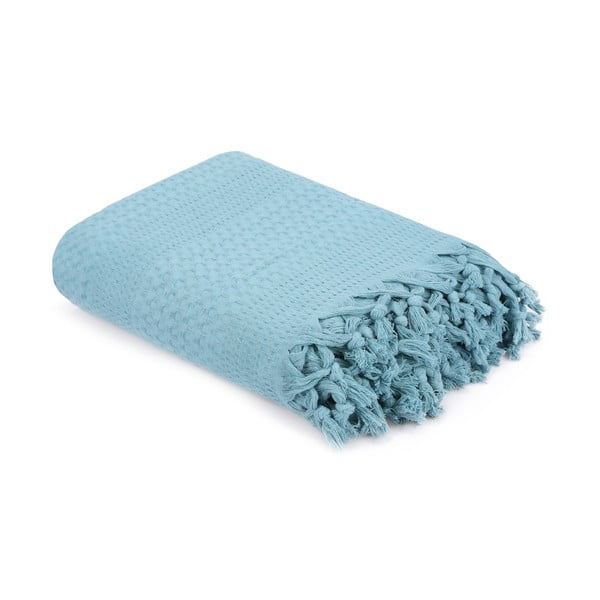 Modrý bavlněný přehoz přes postel na dvoulůžko Mijolnir, 220 x 240 cm-image-3