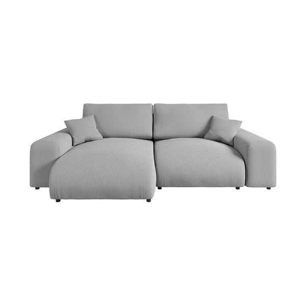 Světle šedá manšestrová rohová pohovka (variabilní) Justin – Ropez