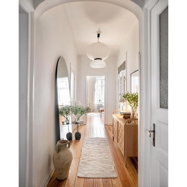 Bílý pratelný ručně tkaný vlněný běhoun 70x200 cm Enkang Ivory – Lorena Canals-image-1