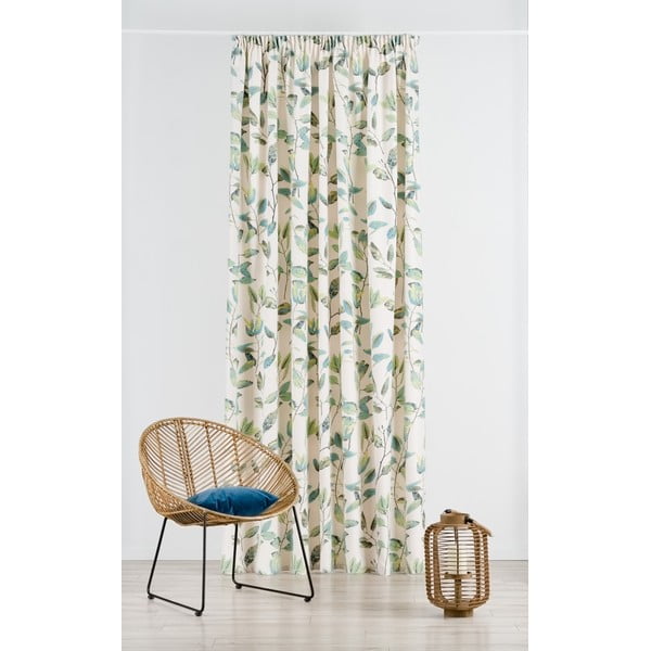 Zelený/krémový závěs na háčky 210x260 cm Maui – Mendola Fabrics