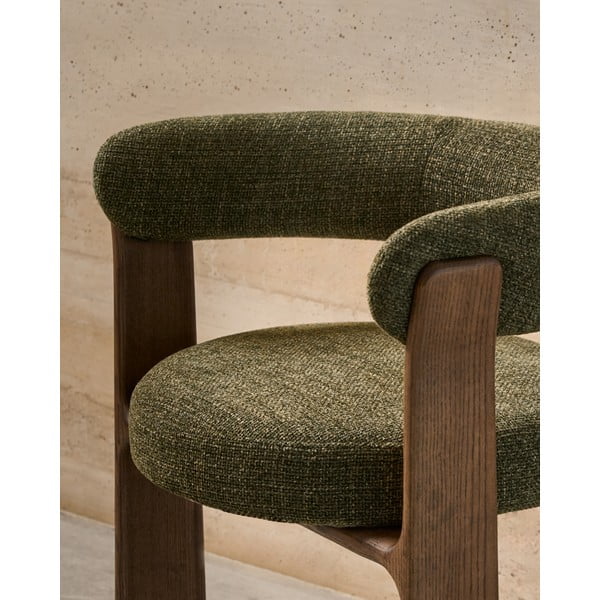 Khaki/hnědé jídelní křeslo s područkami z jasanového dřeva Granite – Kave Home-image-2