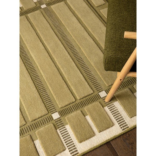 Zelený/béžový ručně tkaný vlněný koberec 120x170 cm – Asiatic Carpets-image-2