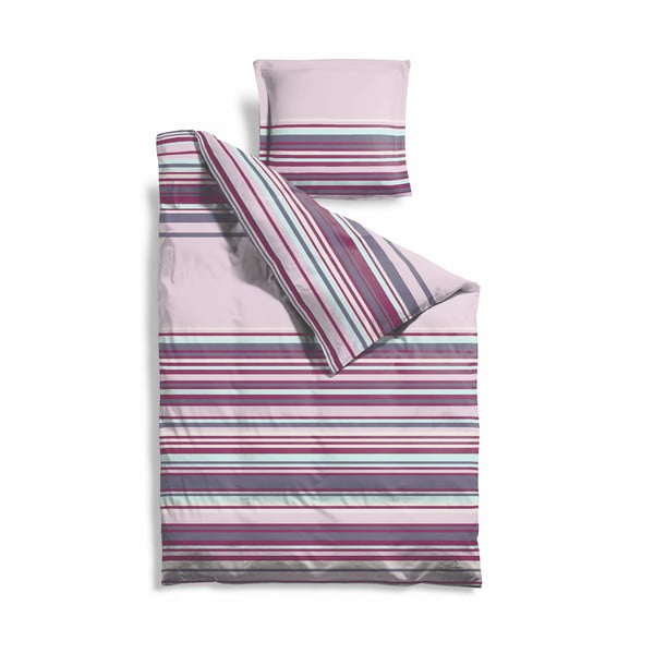 Prodloužené povlečení Purple Stripes, 140x220 cm