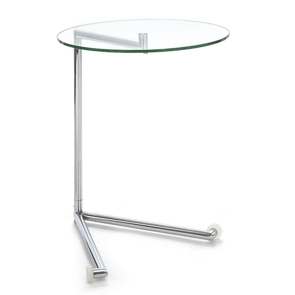 Kulatý odkládací stolek se skleněnou deskou 46x51 cm Hardy – Tomasucci