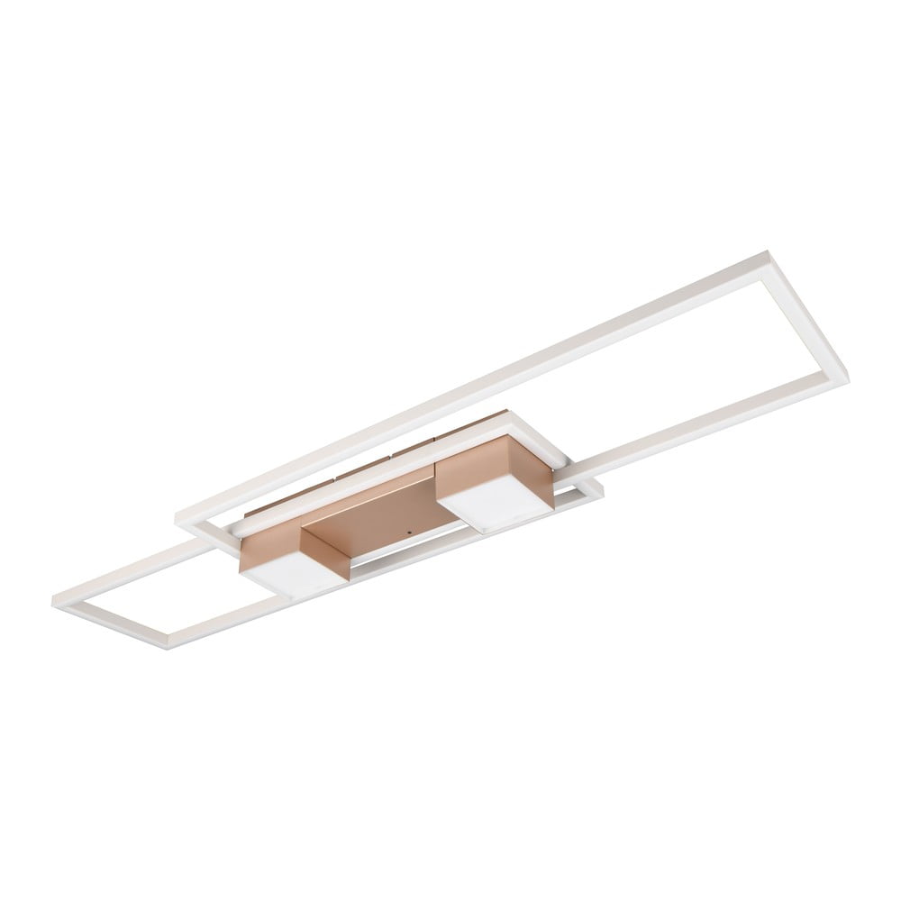 LED stmívatelné stropní svítidlo na dálkové ovládání v bílo-bronzové barvě 28x100 cm Albany – Trio