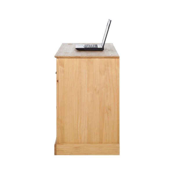 Přírodní pracovní stůl z borovicového dřeva s 2 dvířky Støraa Tommy-image-2