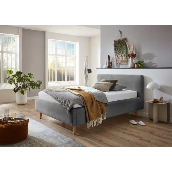 Šedá čalouněná jednolůžková postel bez roštu 120x200 cm Mattis – Meise Möbel-image-1