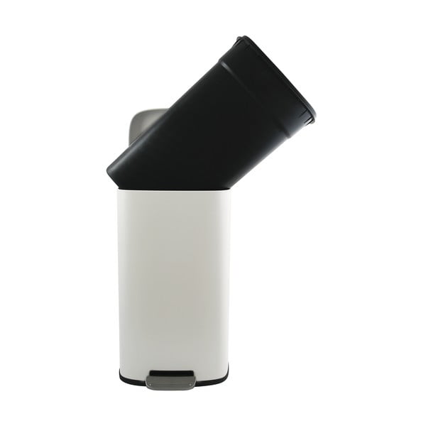 Matně bílý nášlapný ocelový odpadkový koš 50 l   Akira – Spirella-image-3