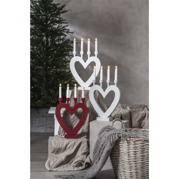 Červený vánoční LED svícen Star Trading Dala, výška 45 cm-image-1