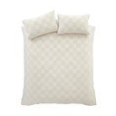 Krémové prodloužené povlečení na dvoulůžko z materiálu bouclé 230x220 cm Cosy Checkerboard – Catherine Lansfield
